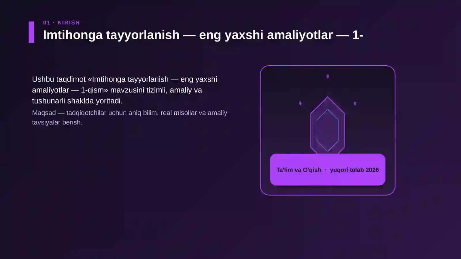 Imtihonga tayyorlanish — eng yaxshi amaliyotlar — 1-qism 3