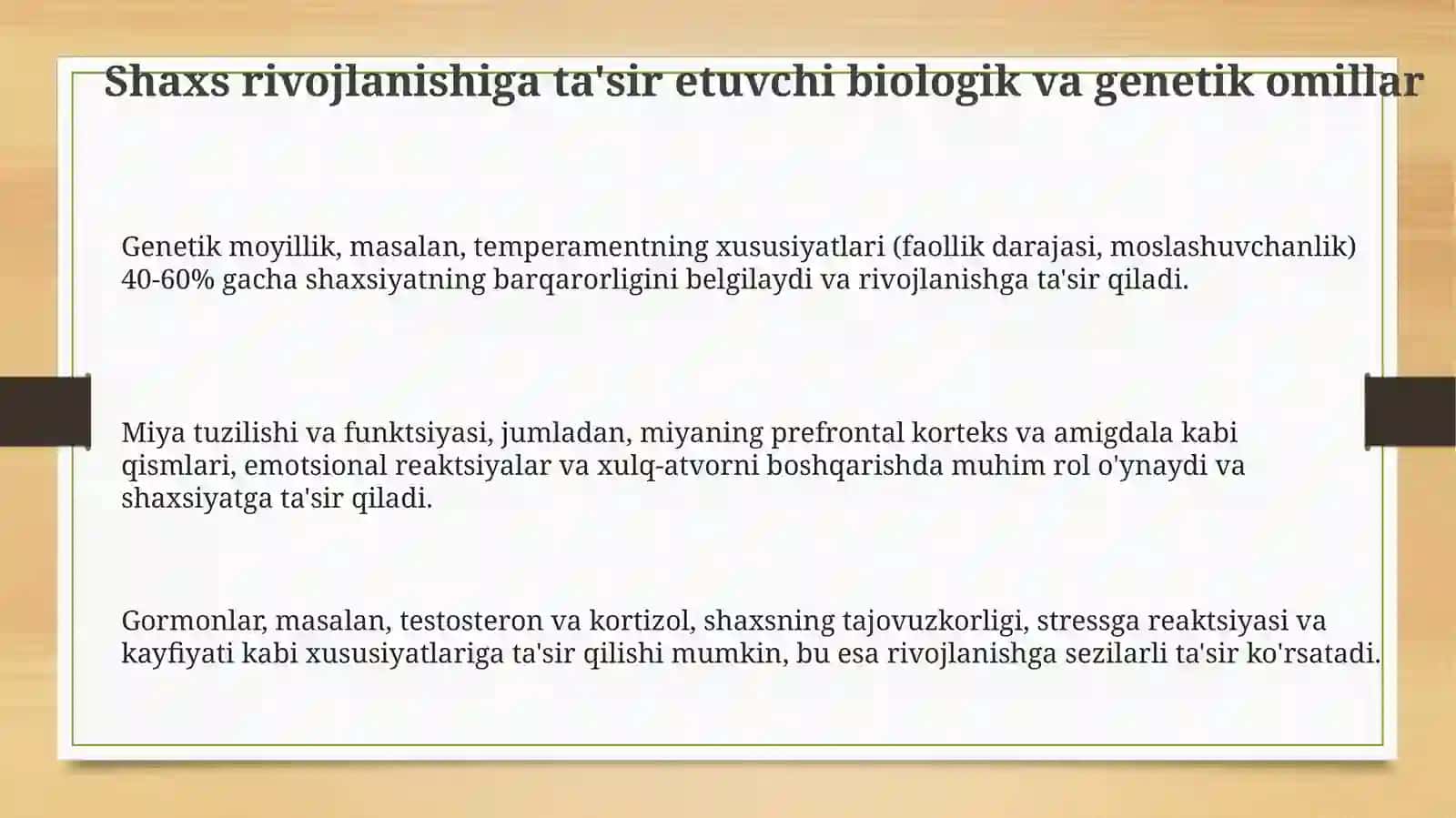 Shaxsning rivojlanishi, tarbiyasi va ijtimoiy o'sishuvi 3