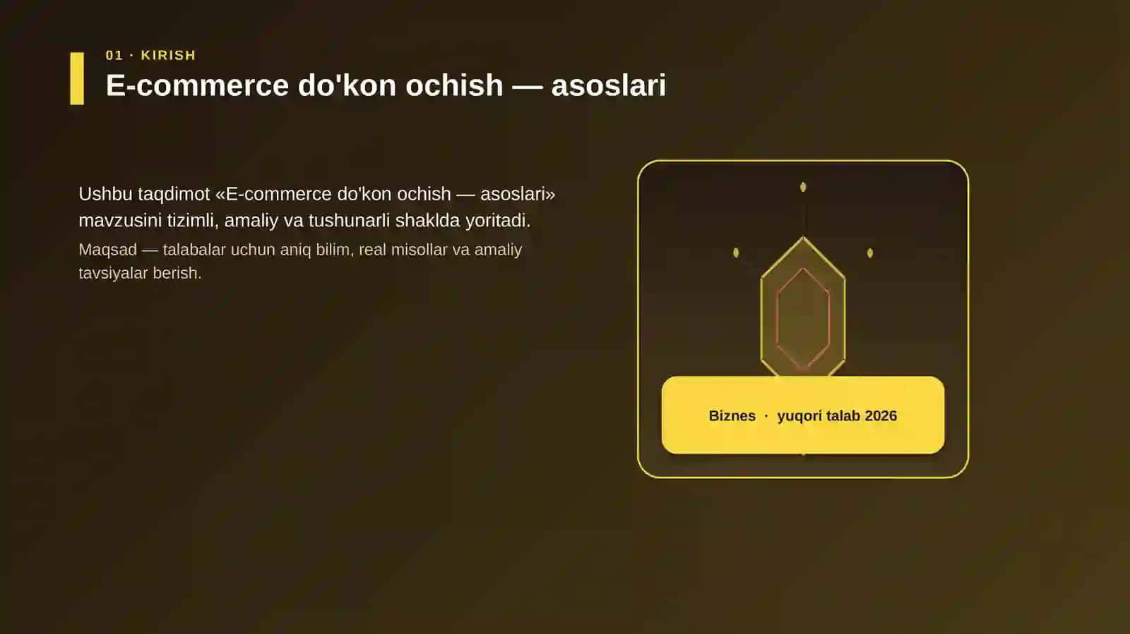 E-commerce do'kon ochish — asoslari 3