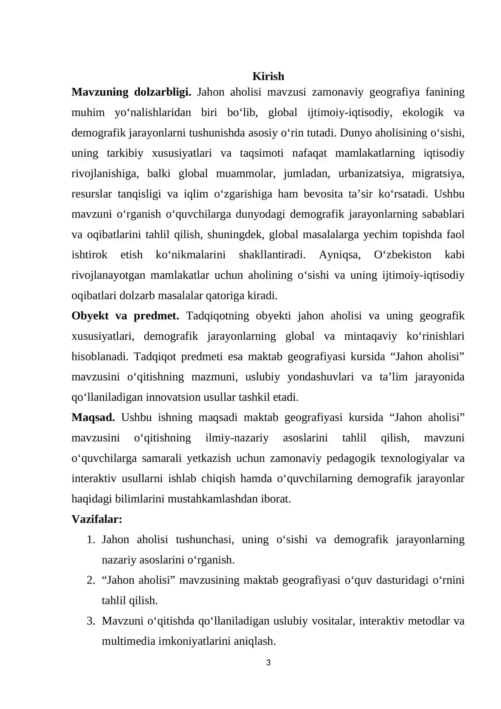 Geografiya va Tabiiy fan o’qitish metodikasi kursi 3