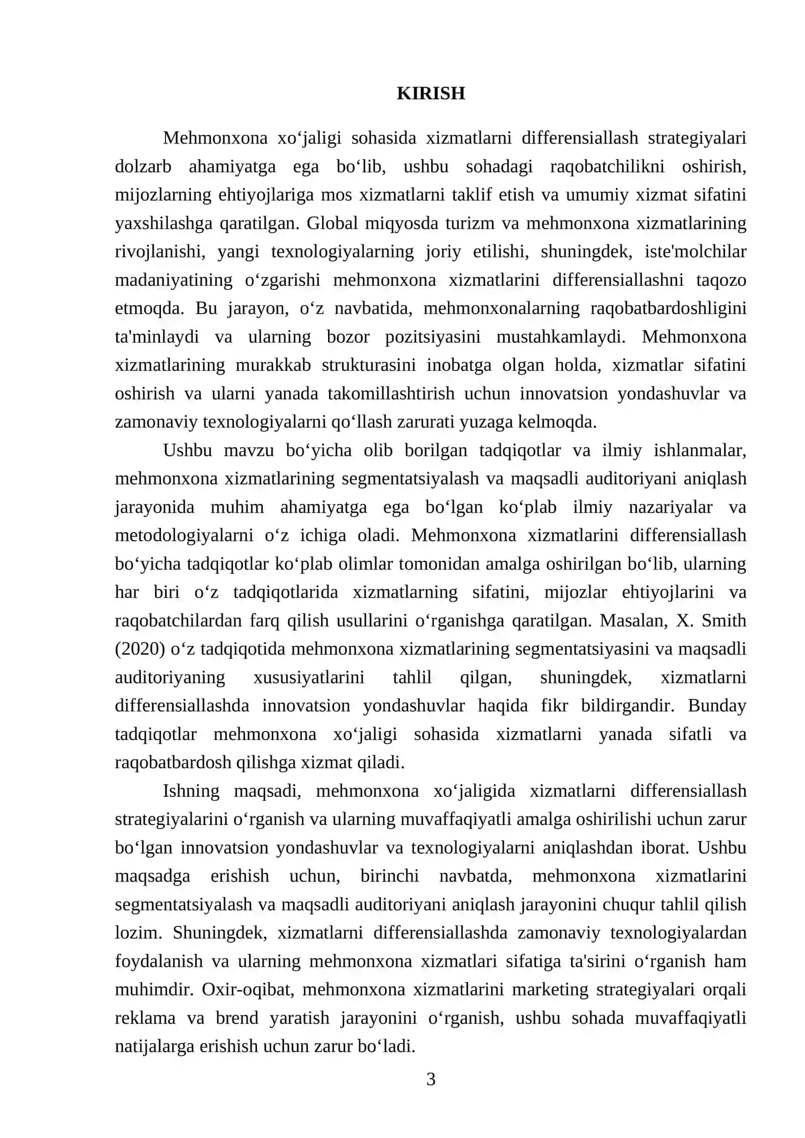 Mehmonxona xo‘jaligida xizmatlarni differensiallashstrategiyalari 3