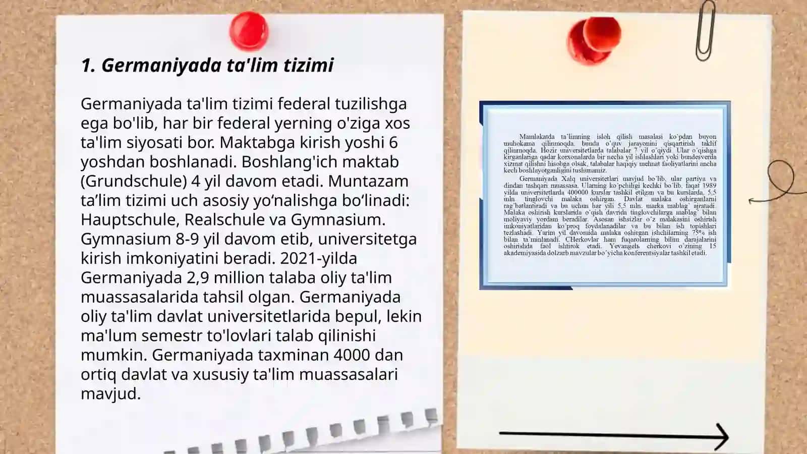 Jahonning iqtisodiy rivojlangan davlatlari ta’lim tizimi.Germaniya va O’zbekistondagi ta’lim 3