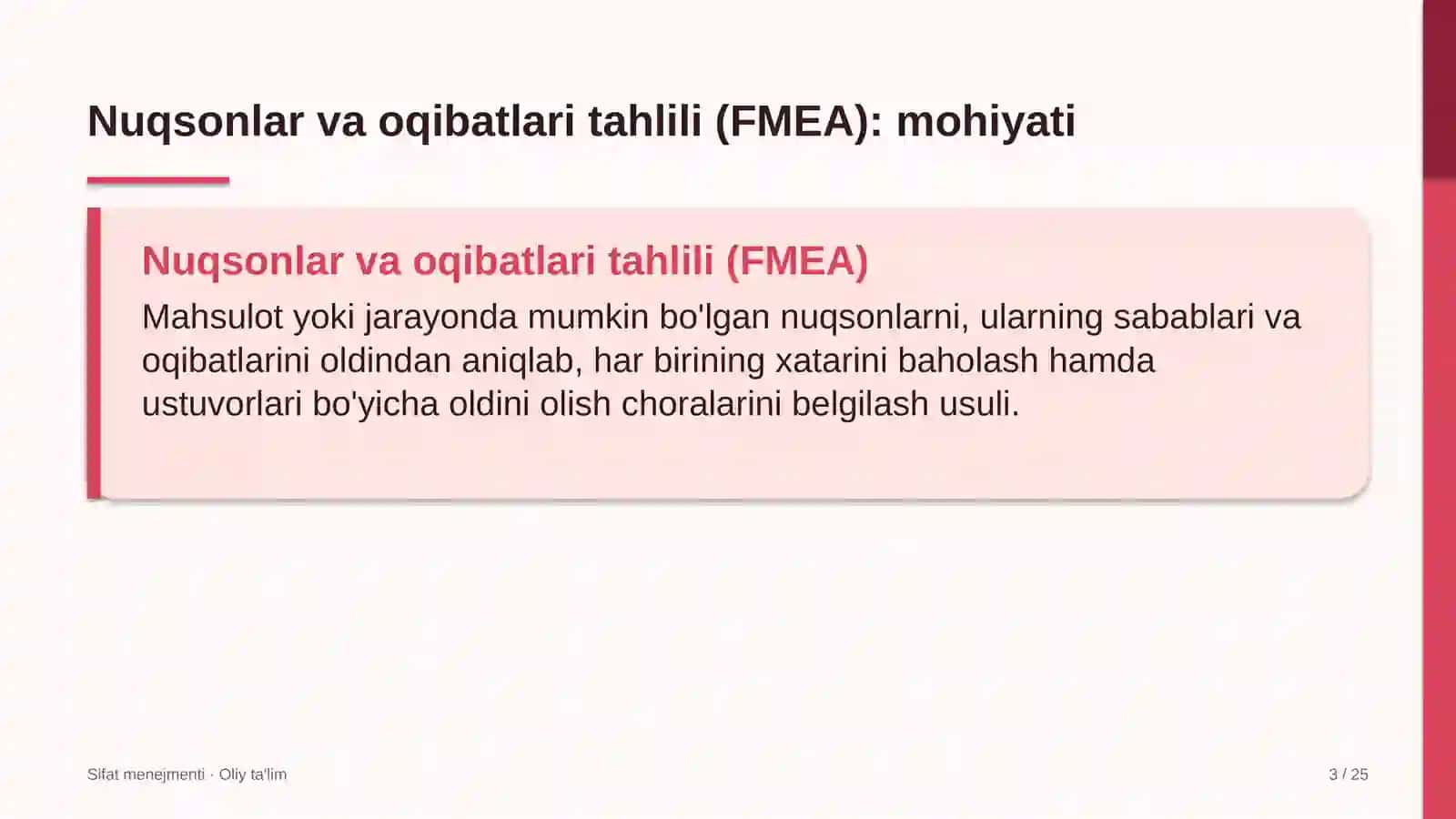 Sifat menejmenti · Oliy ta'lim 3