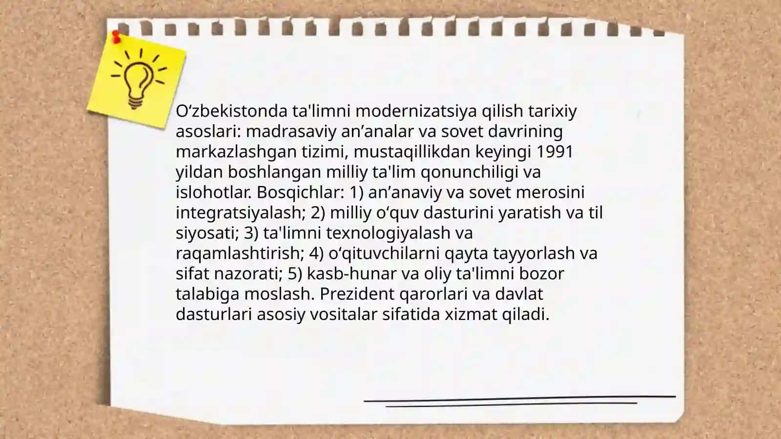 Oʻzbekistonda ta'lim tizimini modernizatsiyalash jarayonlari 3