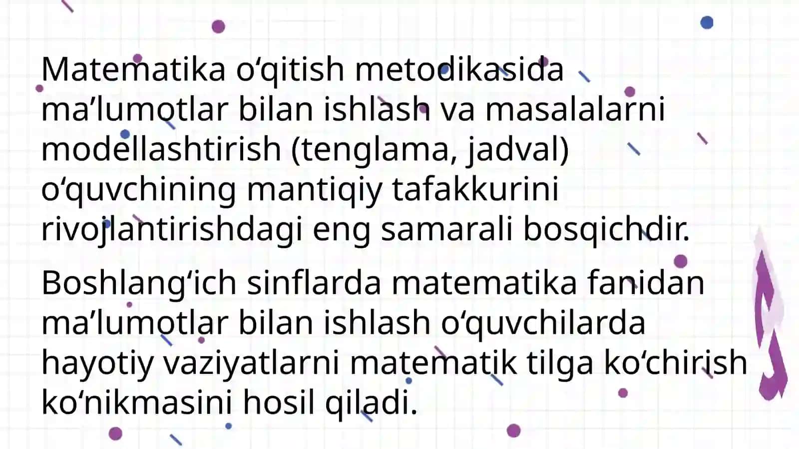 Ma’lumotlar bilan ishlash. Masalalarni tenglama va jadval tuzib yechish 3