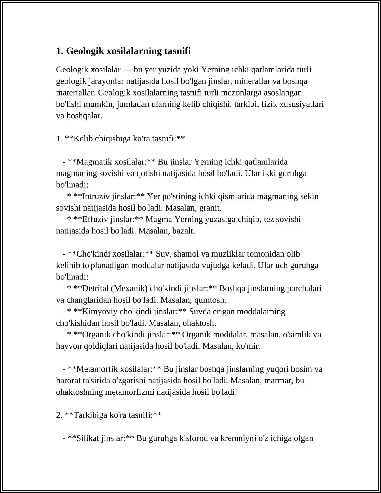 GEOLOGIK XOSILALARNI TAHLIL QILISH BELGILARI VA TAHLIL QILISH NAMUNALARI (ETALONLARI) 3