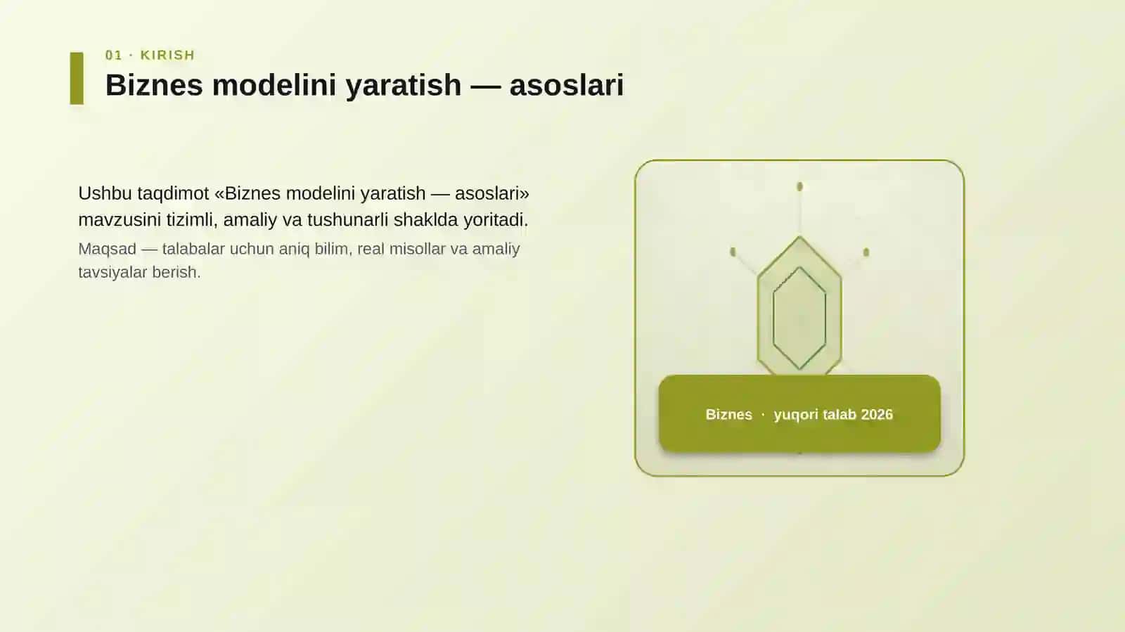 Biznes modelini yaratish — asoslari 3