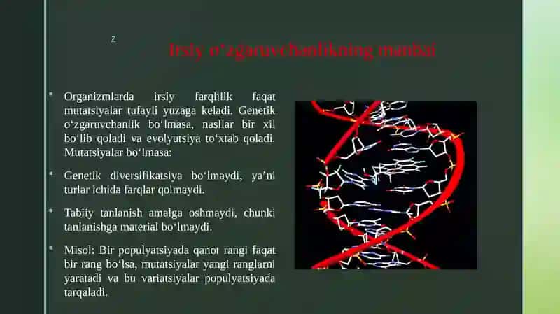Mutatsiyalarning evolyutsoyadagi ahamyati 3