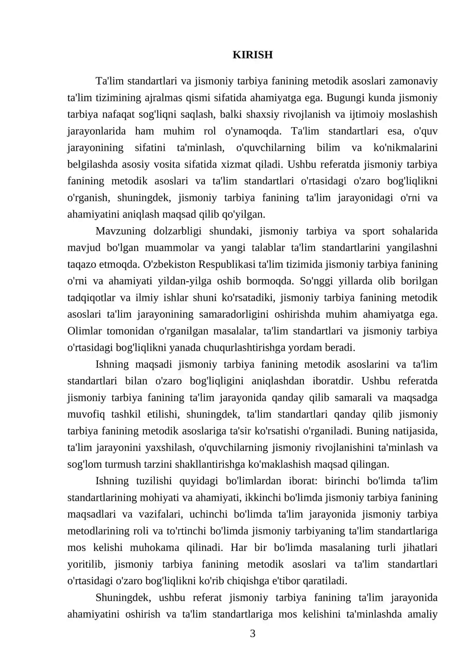 Ta'lim standartlari va jismoniy tarbiya fanining metodik asoslari 3