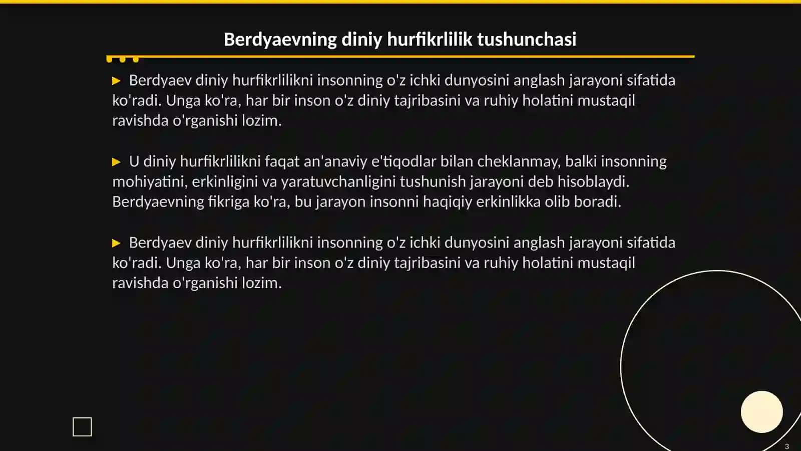 Din va hurfikrlilik (Berdyaevning diniy hurfikrlilik haiqdagi gʻoyalarini Gʻazzoliy gʻoyalari bilan qiyoslash) 3