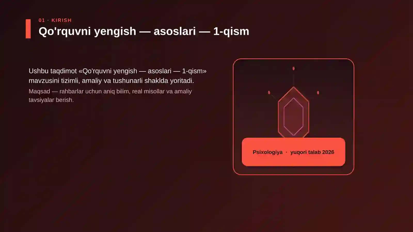 Qo'rquvni yengish — asoslari — 1-qism 3