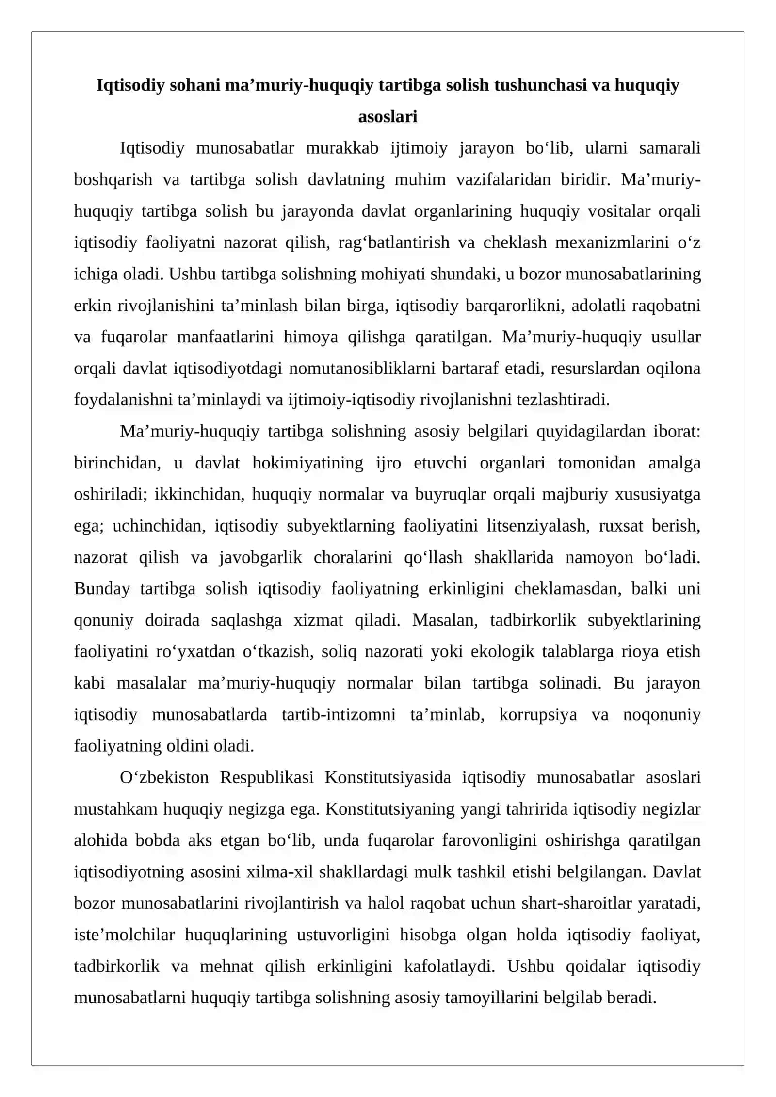 Iqtisodiy sohani ma’muriy-huquqiy tartibga solish 3
