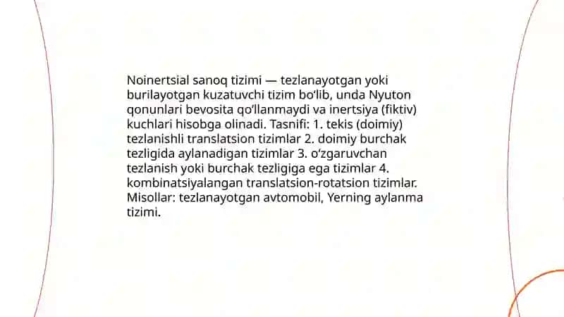 Noinertsial sanoq tizimlaridagi inertsiya kuchlari 3