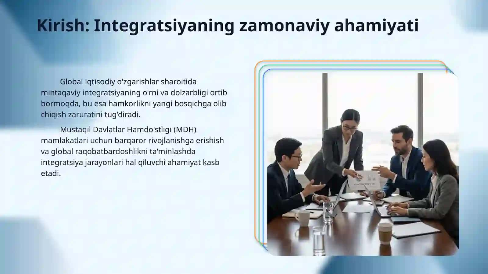 MDH miqyosidagi integratsion jarayonlarning rivojlantirish istiqbollari 3