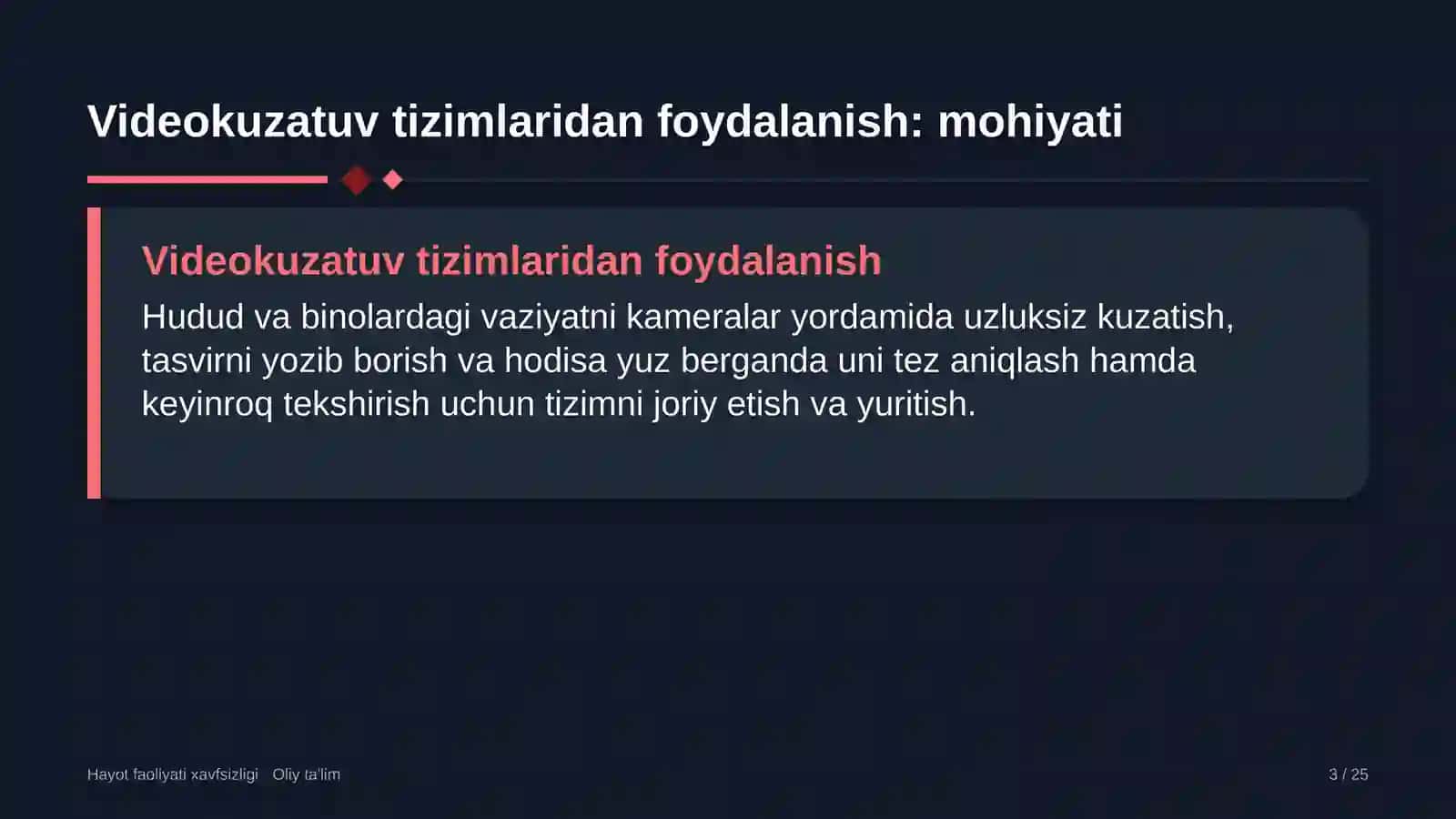 Elektr montaj ishlarida videokuzatuv tizimlaridan foydalanish 3