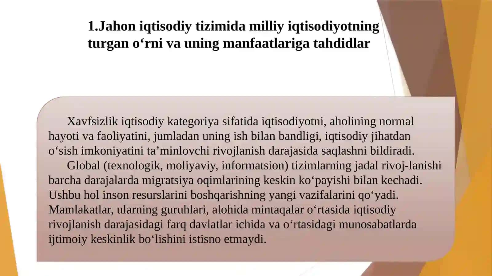 DAVLATNING IQTISODIY XAVFSIZLIGINI TAMINLASH VAZIFALARINI O’RGANISH 3