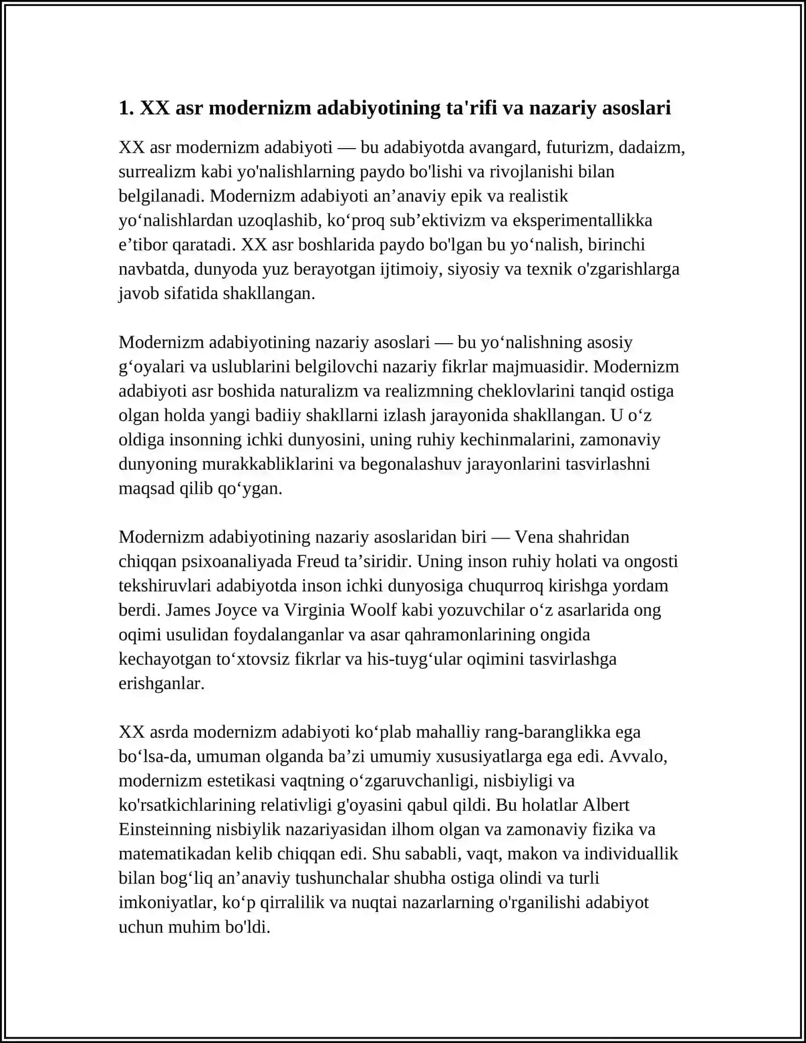 XX ASR MODERNIZIM ADABIYOTI 3