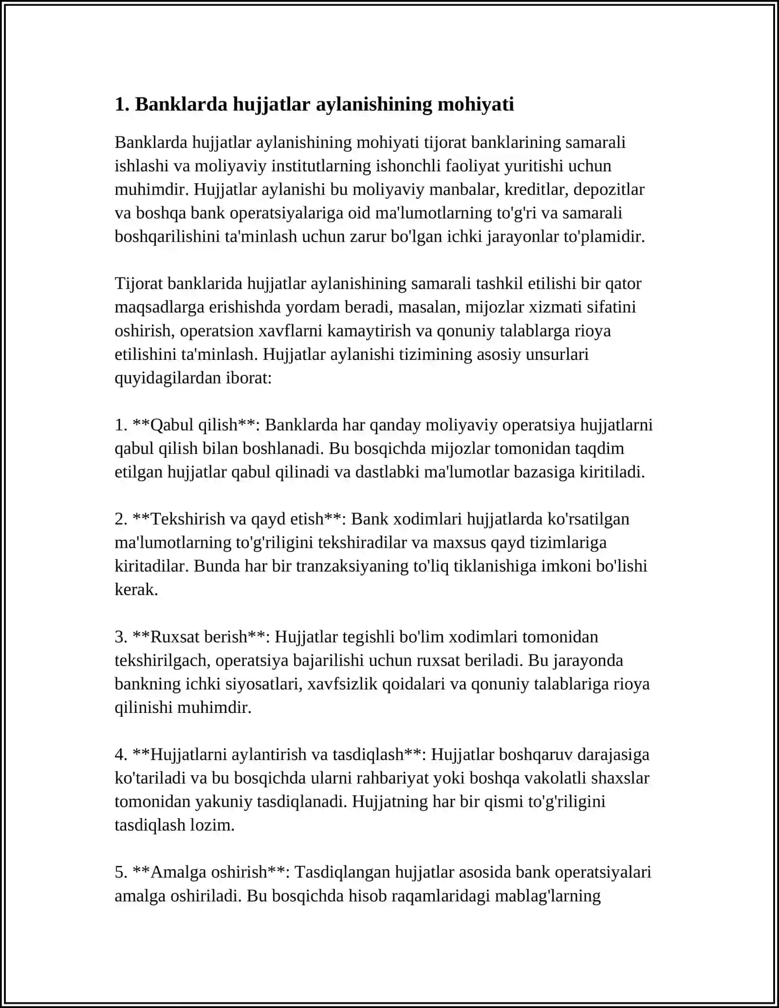 BANKLARDA HUJJATLAR AYLANISHI VA ICHKI NAZORAT 3