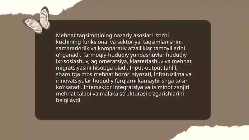 Mehnat taqsimotining tarmoq va hududiy xususiyatlari 3
