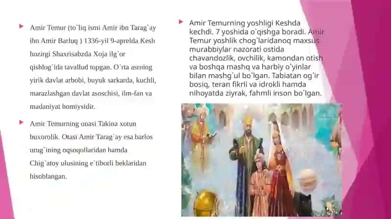 Amir Temur davlat boshqaruvi sohasidagi islohotlar 3