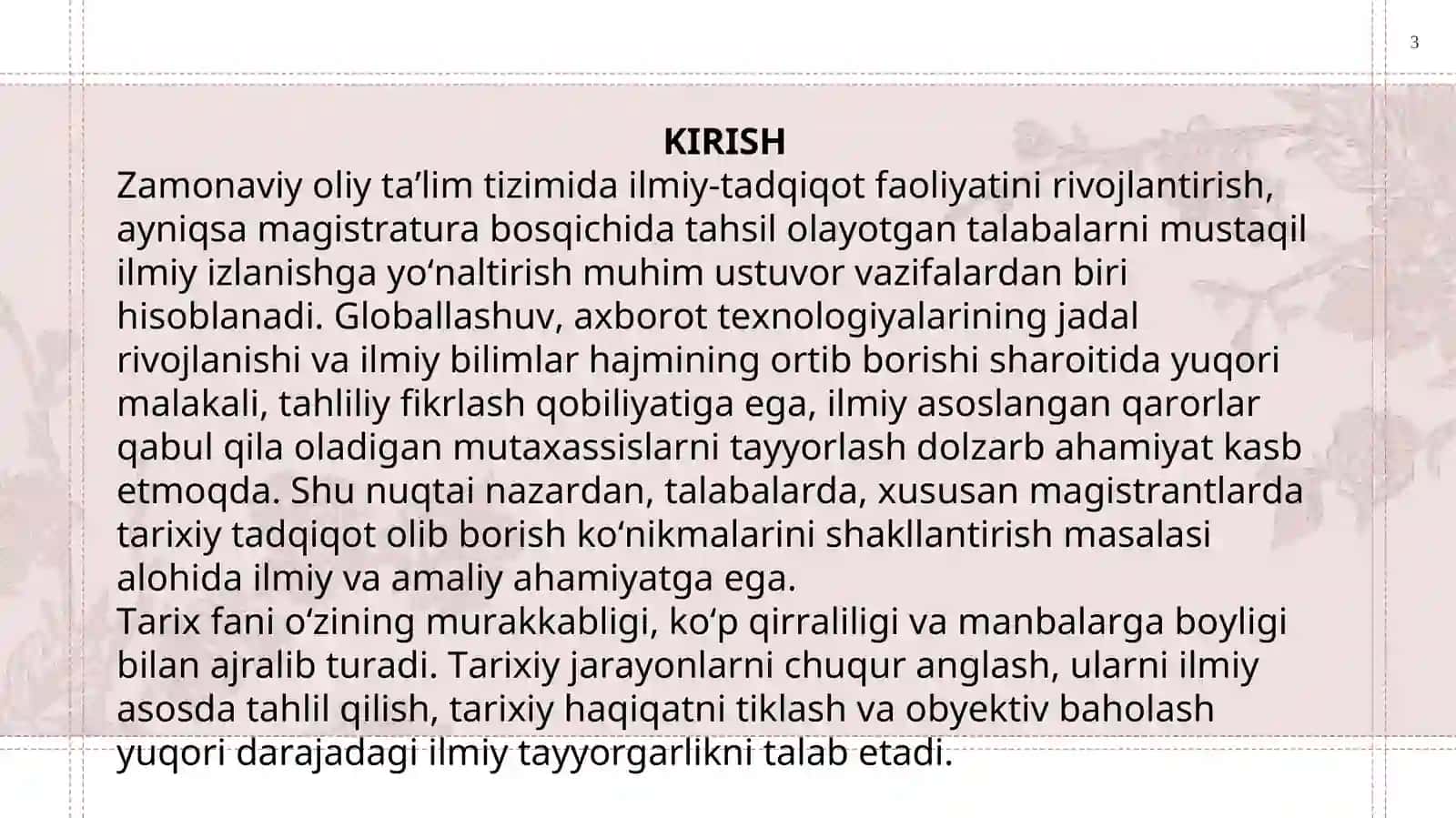 Talabalarda tarixiy tadqiqot olib borish ko‘nikmalarini shakllantirish: magistrlik dissertatsiyasini yozish va rasmiylashtirish 3