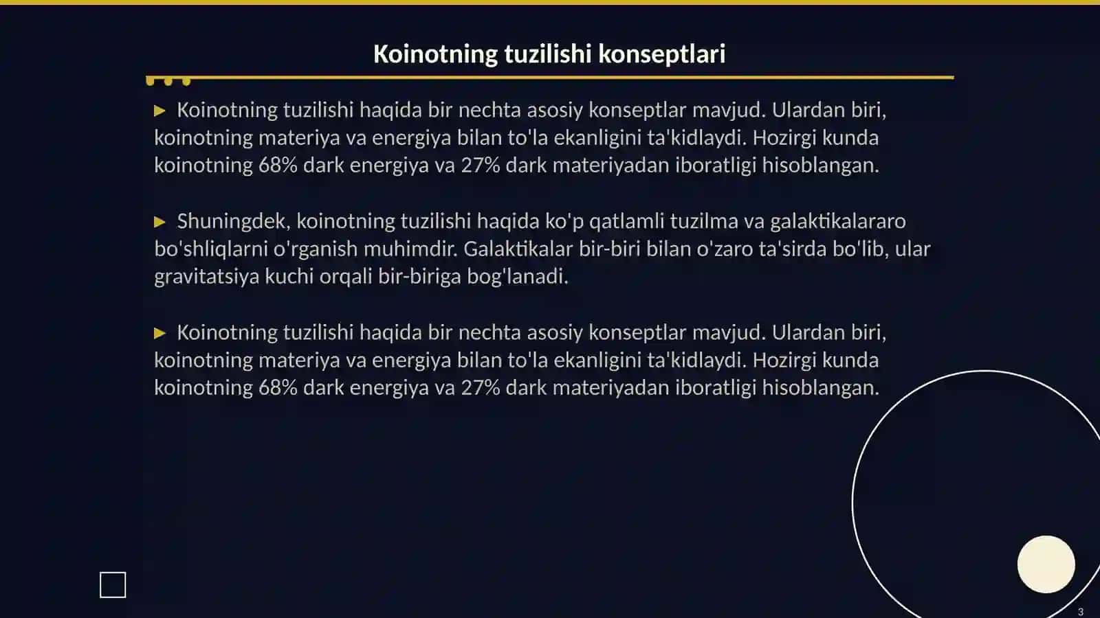 Koinotning tuzilishi va evolutsiyasini òqitish metodikasi 3