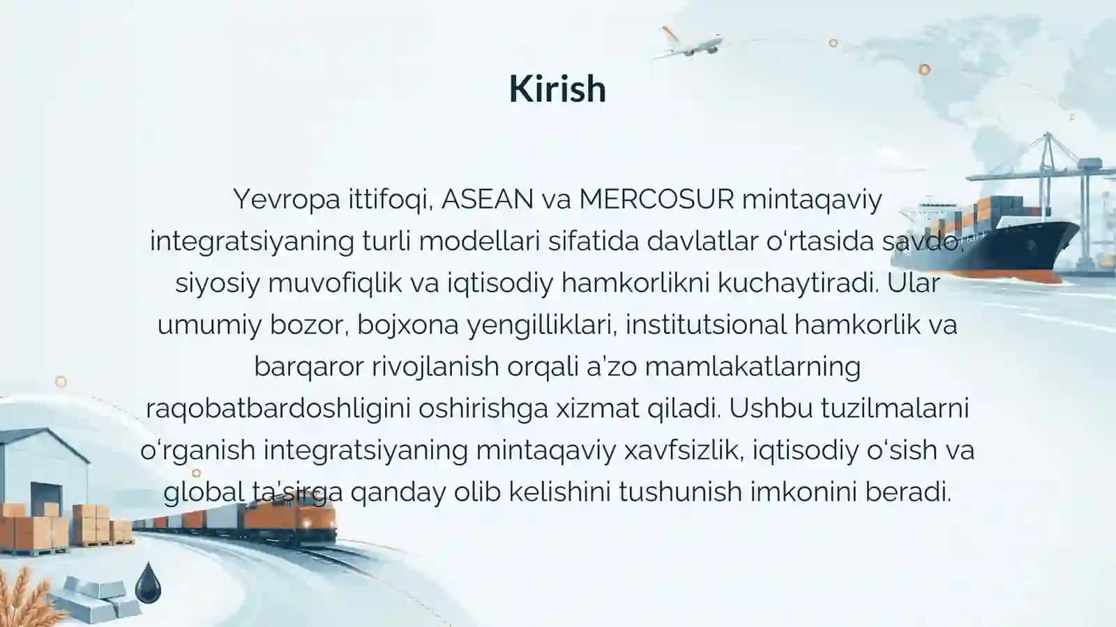 Yevropa ittifoqi ASEAN va MERCUR integratsion birlashmalarining faoliyatini organish 3