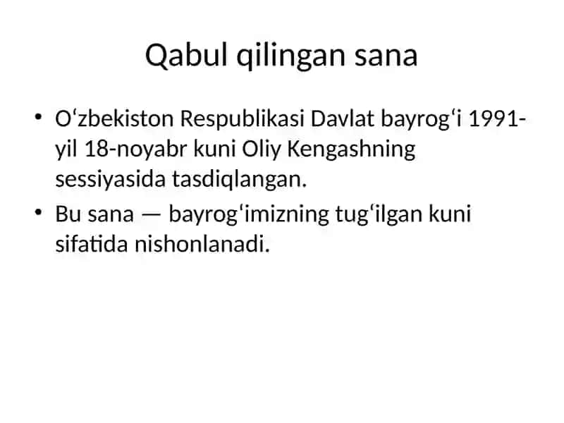 Ozbekiston Respublikasi Bayrogi Haqqida 3