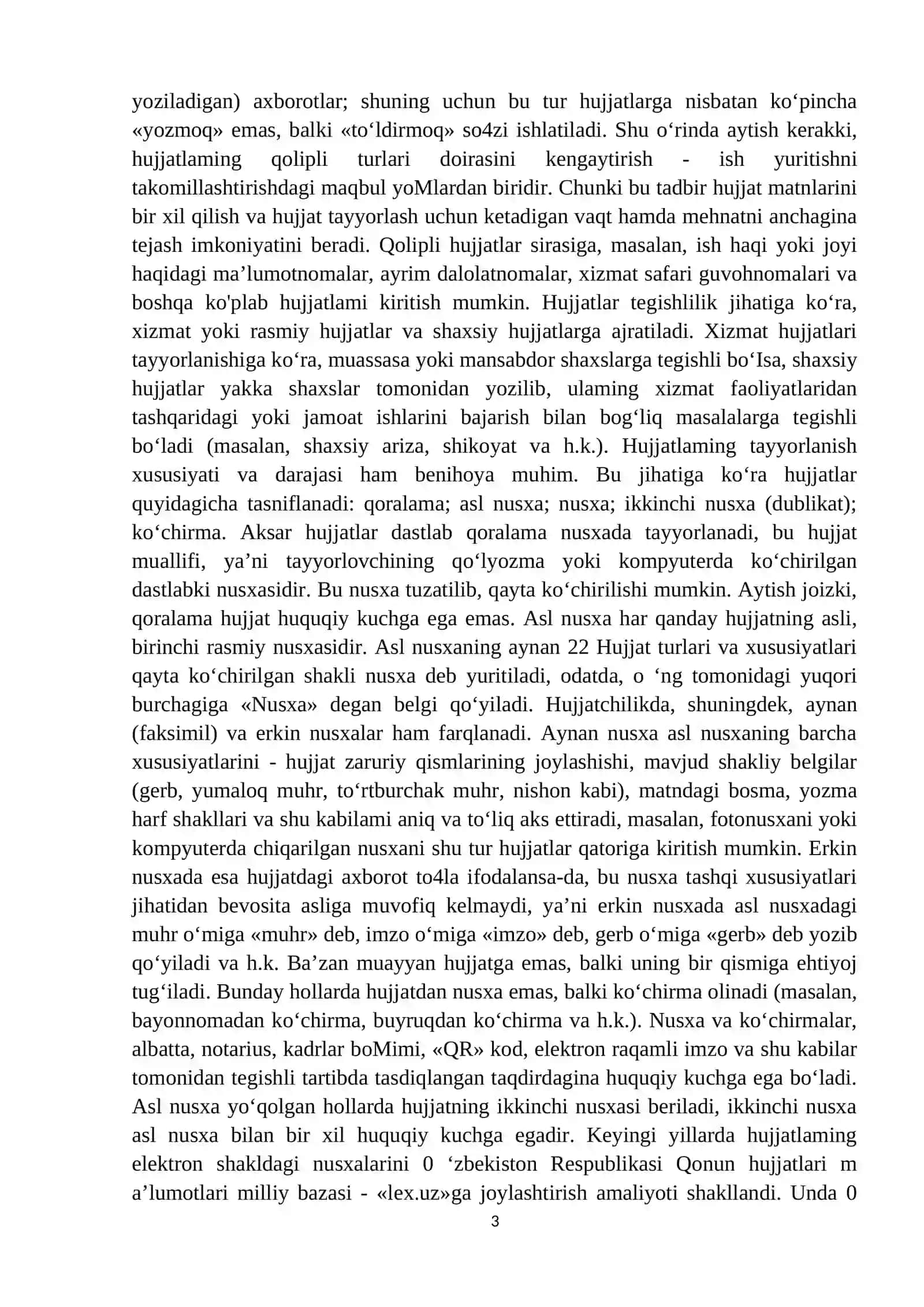 Hujjat turlari va ularning xususiyatlari 3
