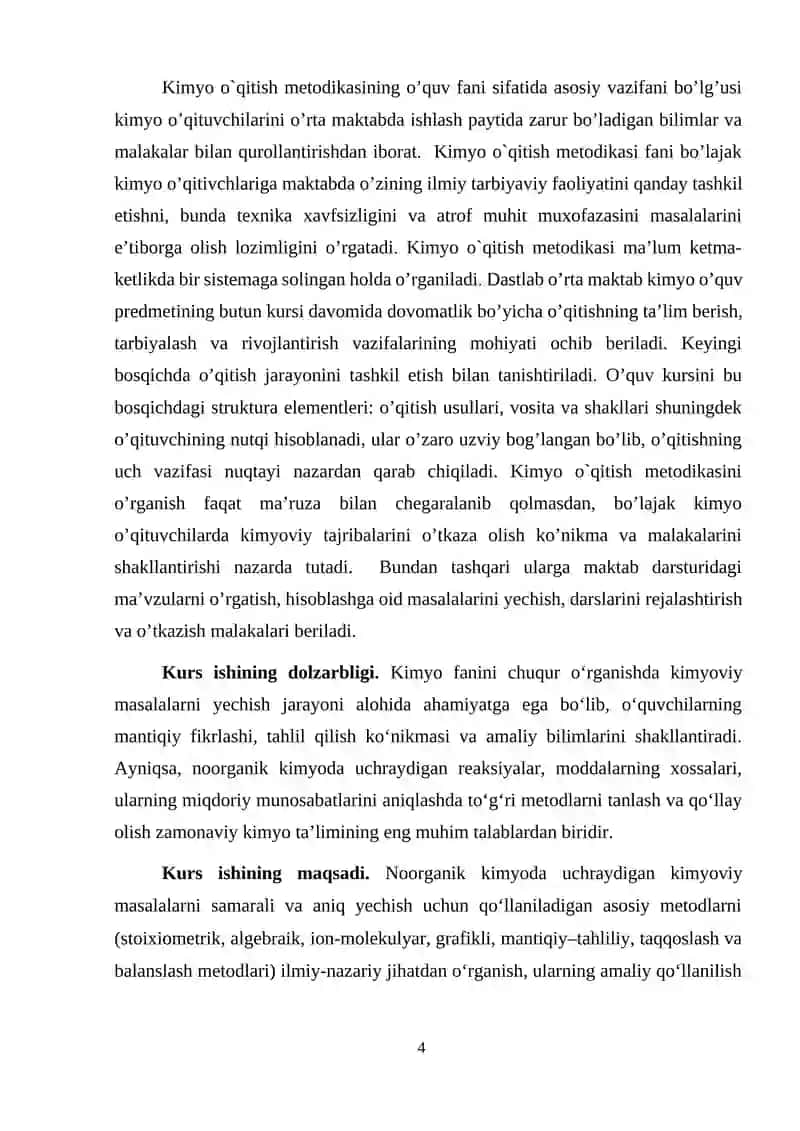 Kimyoviy masalalar yechishda qo‘llanadigan metodlar (noorganik kimyo) 3