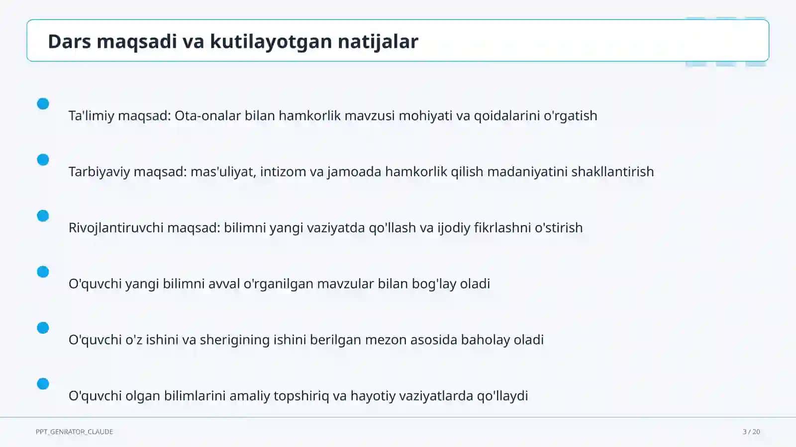 Dars rejasi 3