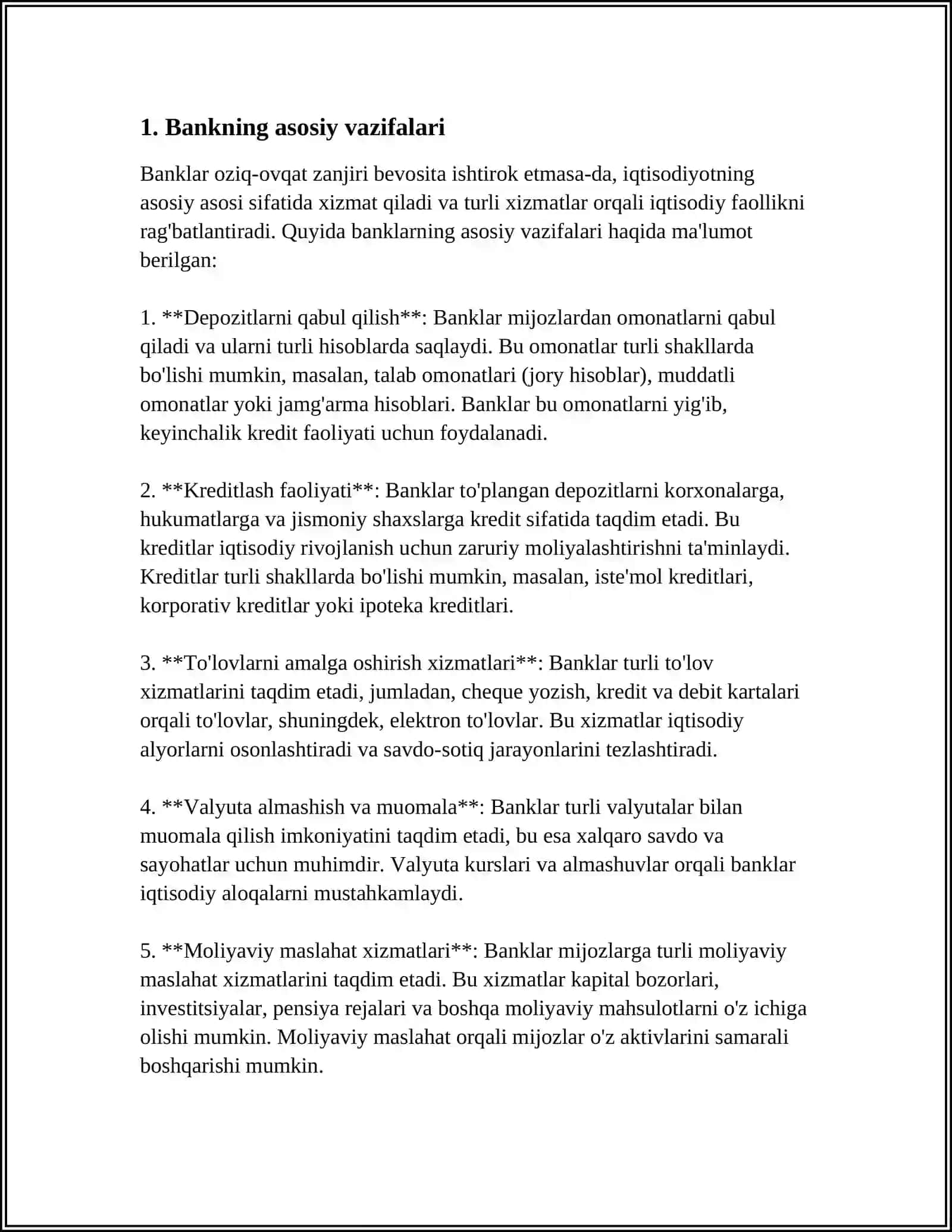 GARAND BANK MAQSAD VAZIFALARI VA ISH FAOLIYATI 3