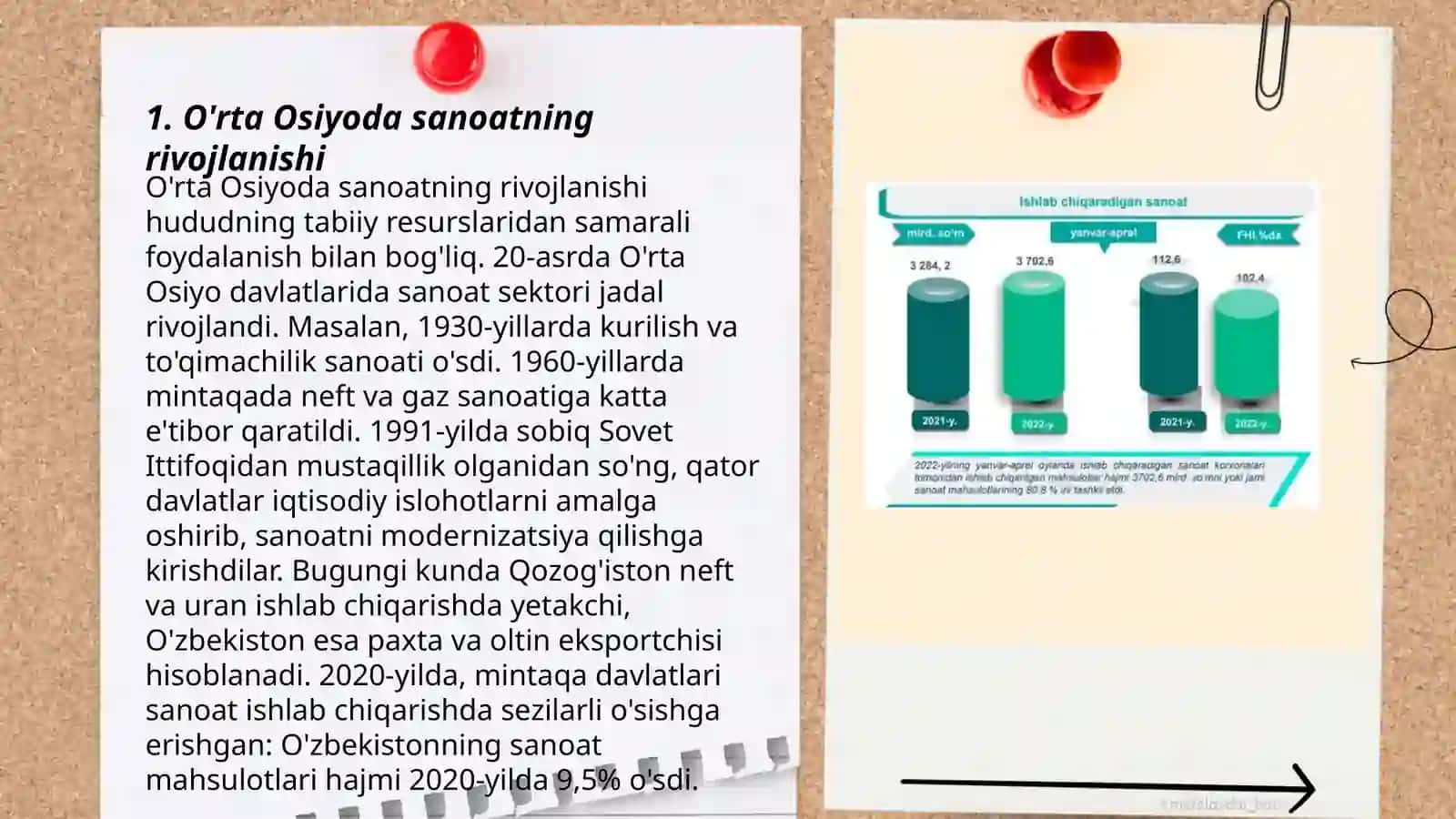 O'rta Osiyoning sanoat va qishloq xujaligi 3