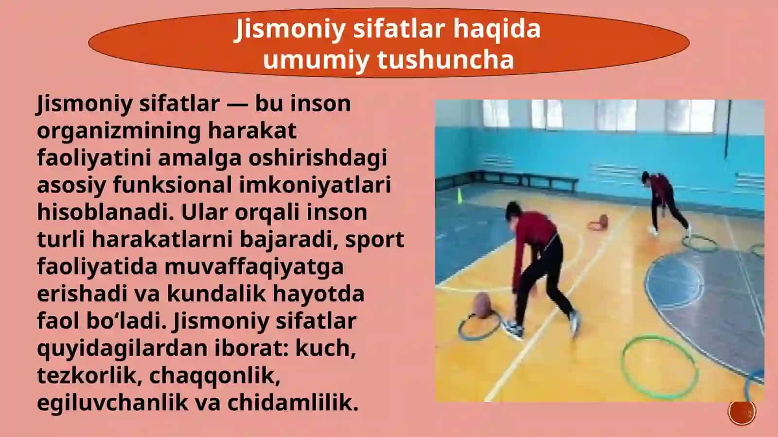 “JISMONIY TARBIYA NAZARIYASI VA METODIKASI” FANIDAN MUSTAQIL ISHI MAVZU:“Jismoniysifatlarni(kuch,tezkorlik,chaqqonlik,egiluvchanlik,chidamlilik)”tayyorlash 3