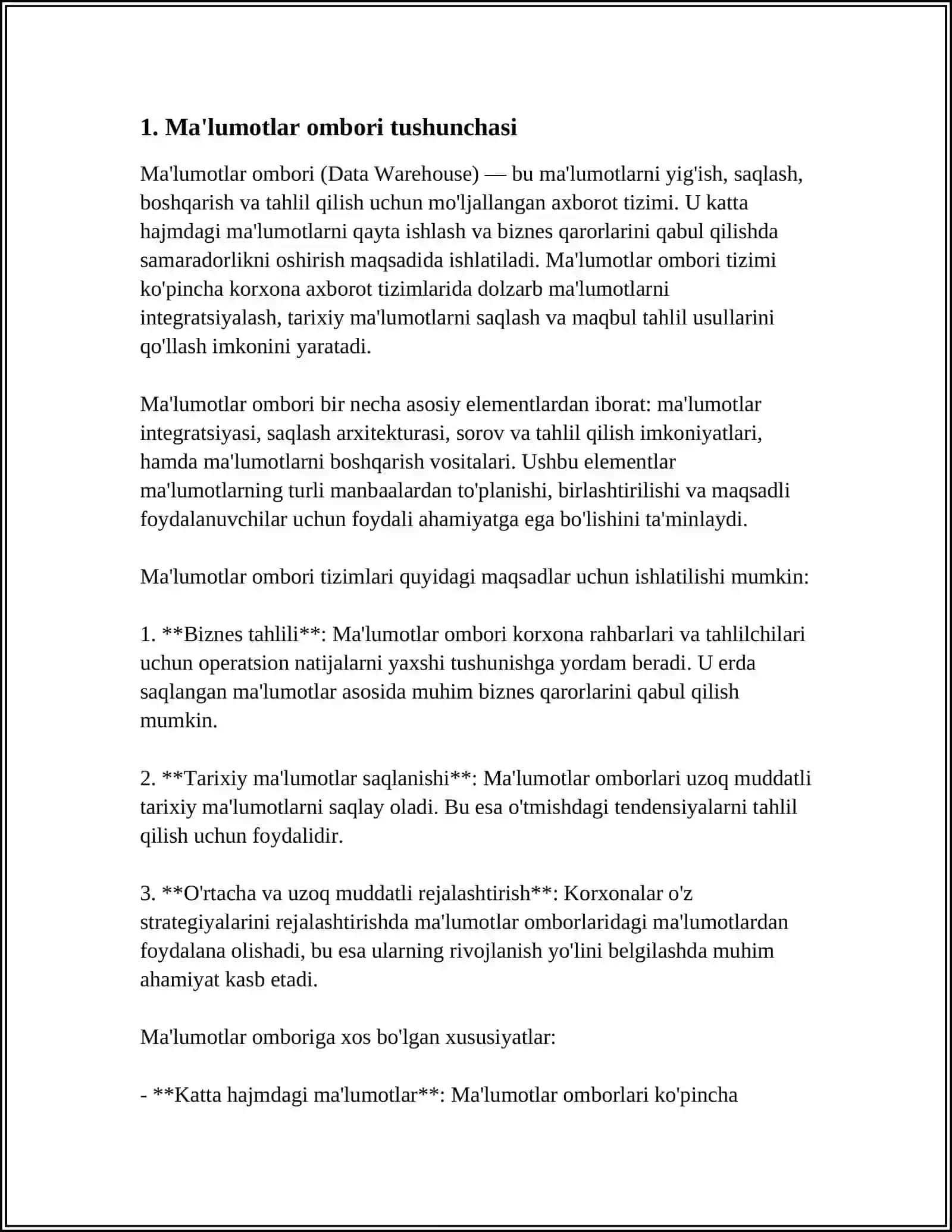 MA'LUMOTLAR OMBORINI BOSHQARISH TIZIMLARI BILAN ISHLASH 3