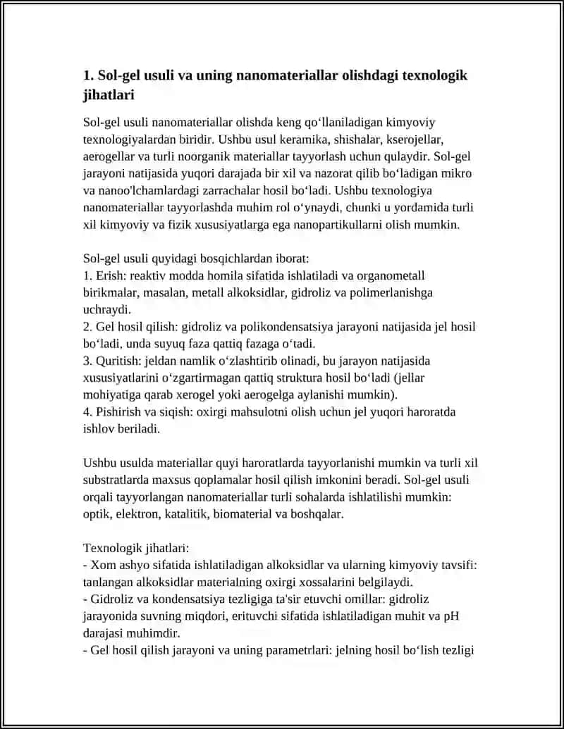 NANOMATERIALLARNI OLISH TEXNOLOGIYALARI 3