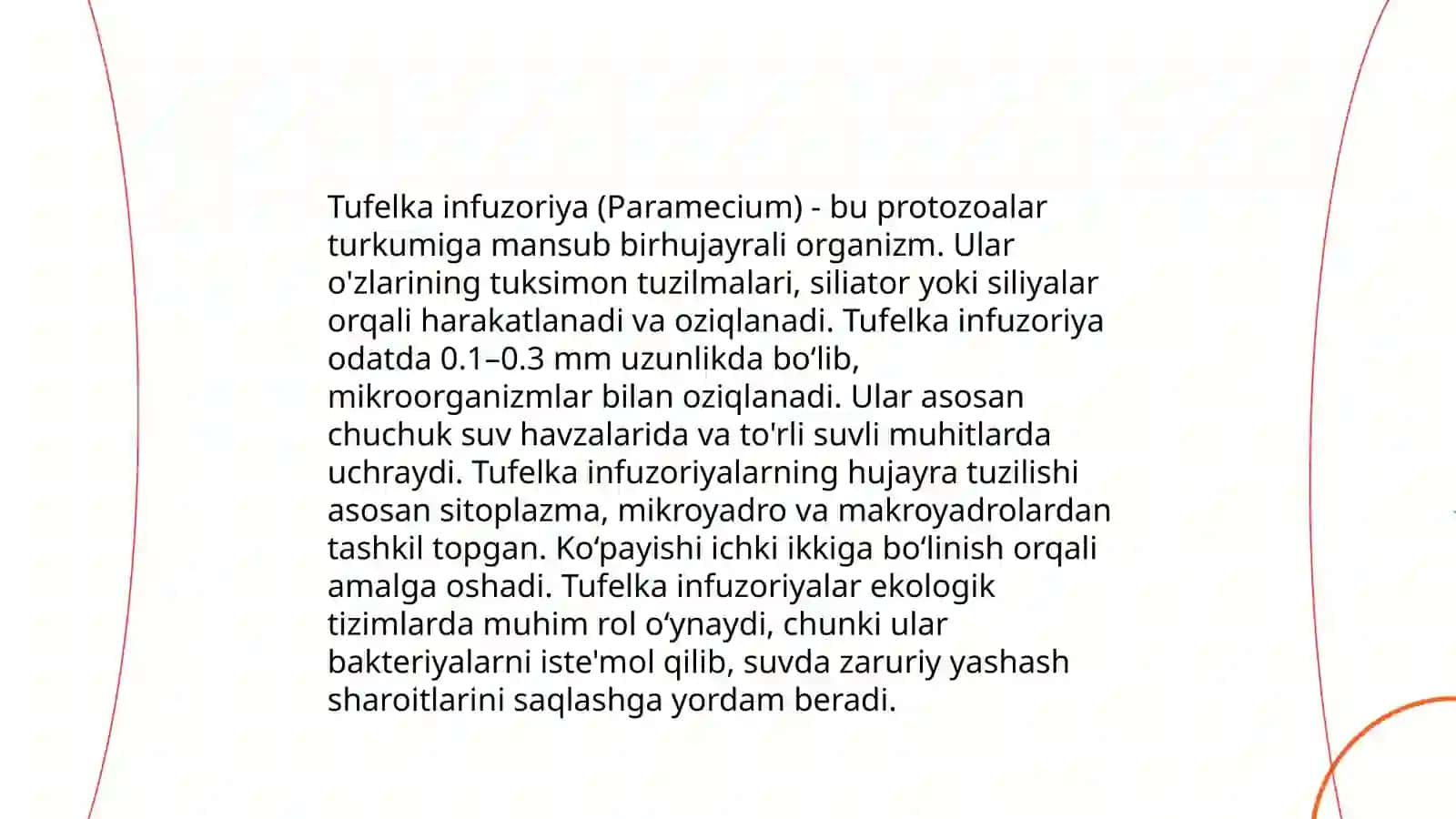 Tufelka infuzoriyasini harakatlanishini mikroskop ostida kuzatish mavzusidagi labaratoriya mashgʻulotini oʻtkazish metodikasi 3