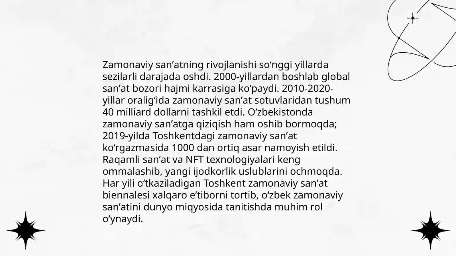 Zamonaviy sanʼat turlarining kirib kelishi 3