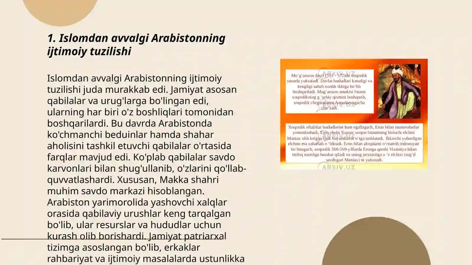 Islom dinining paydo bo'lishidagi ijtimoiy-siyosiy madaniyati 3