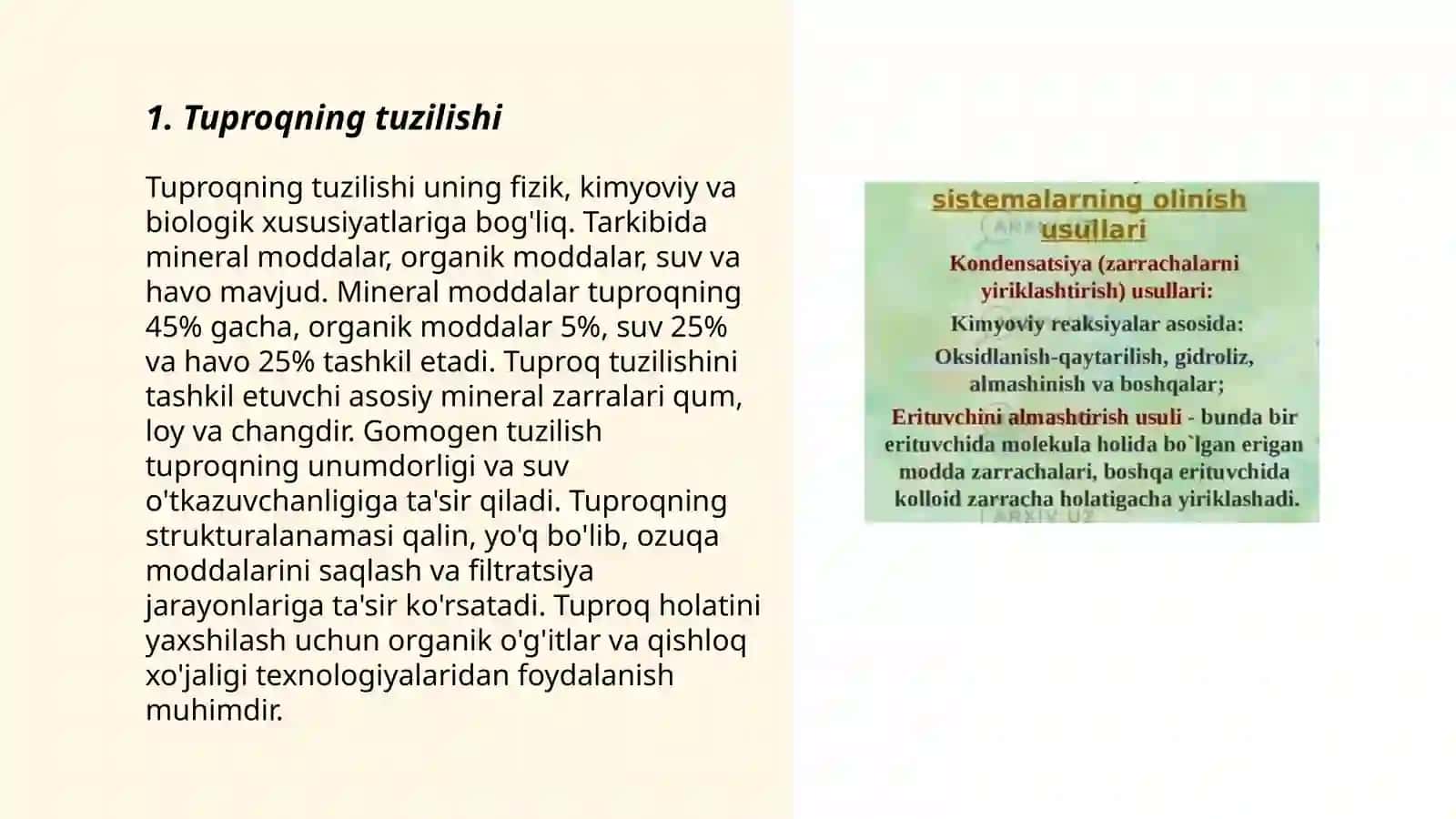 Tuproqning fizikaviy va kimyovi hossalari 3