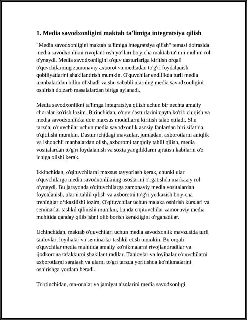 MEDIA SAVODXONLIKNI RIVOJLANTIRISH YO'LLARI 3