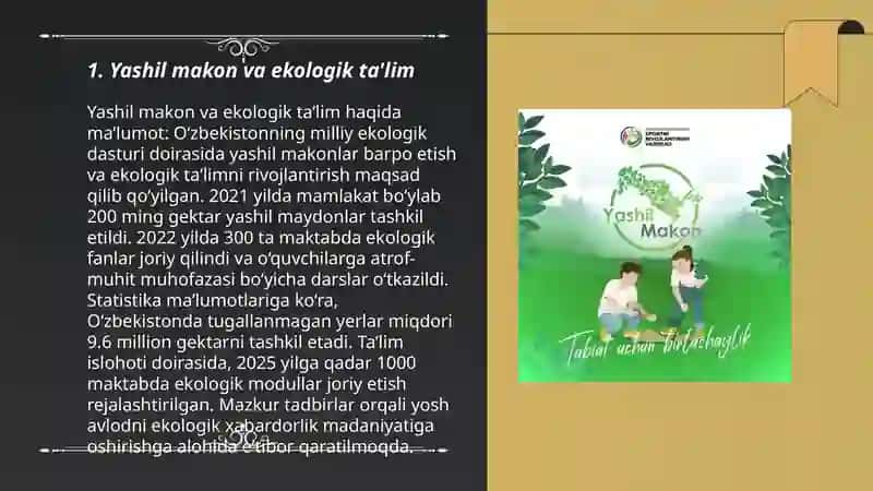 Yashil makon va ekologik ta'lim 3