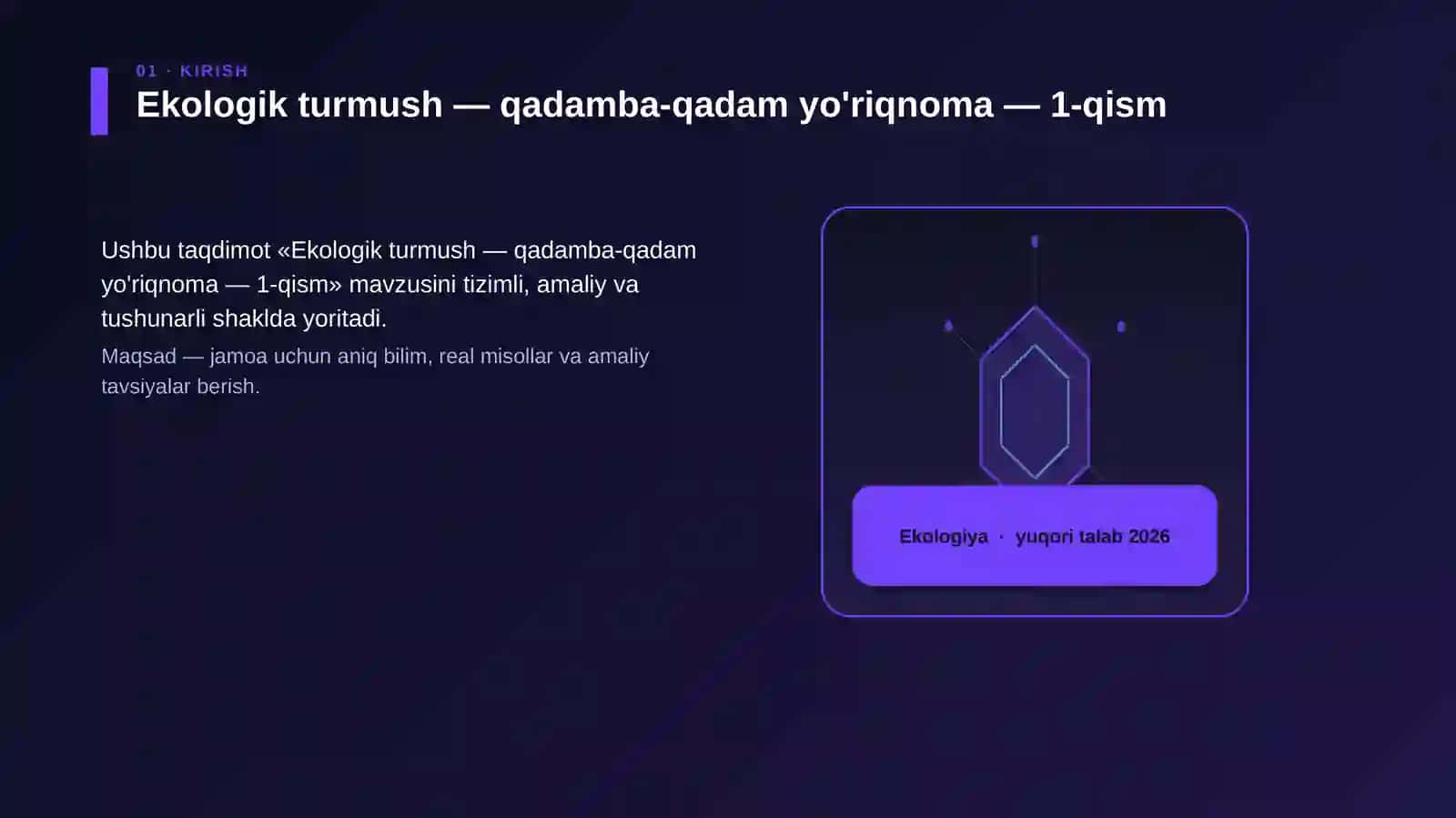 Ekologik turmush — qadamba-qadam yo'riqnoma — 1-qism 3
