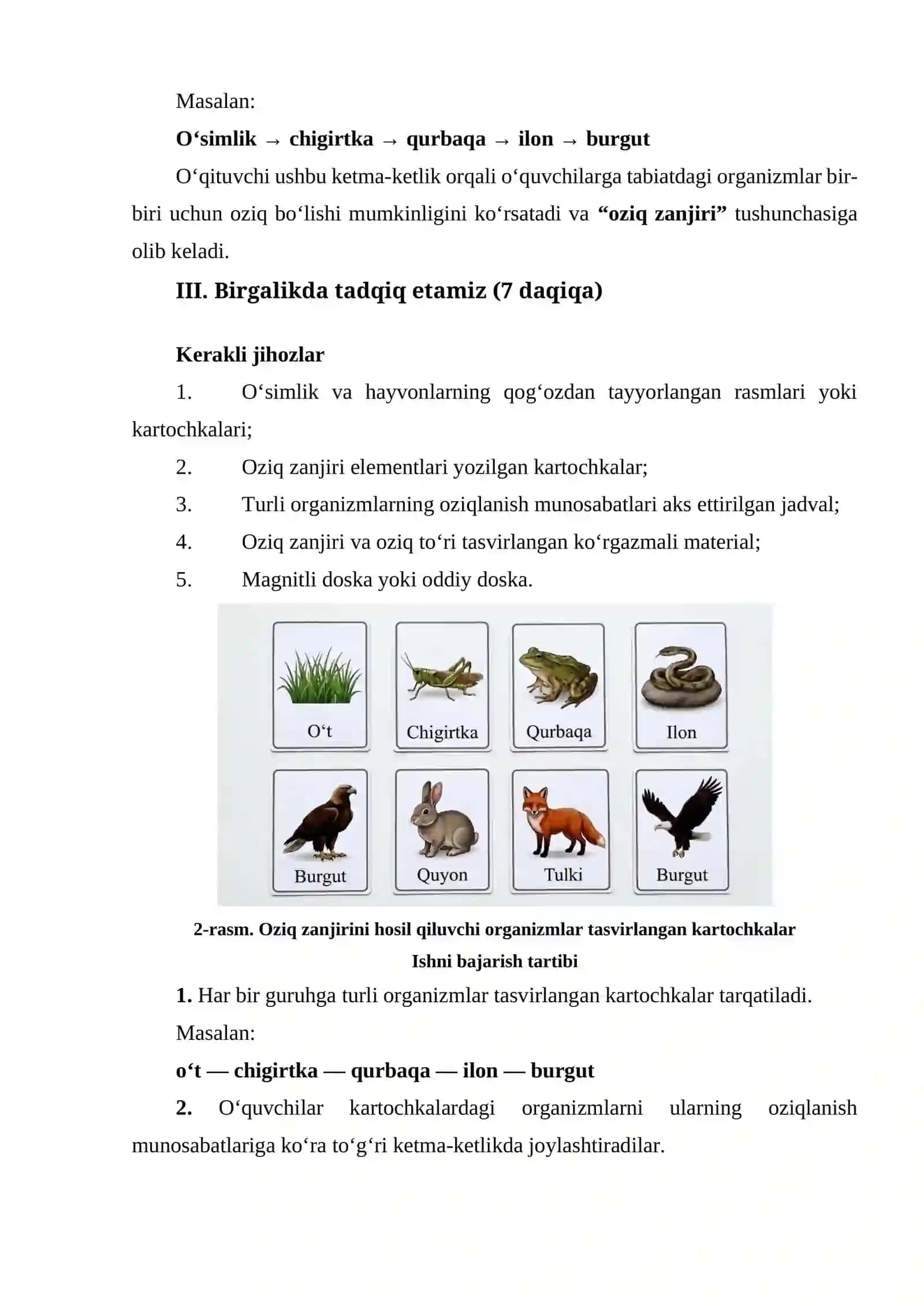Oziq zanjiri va oziq to‘ri o‘qitish 3