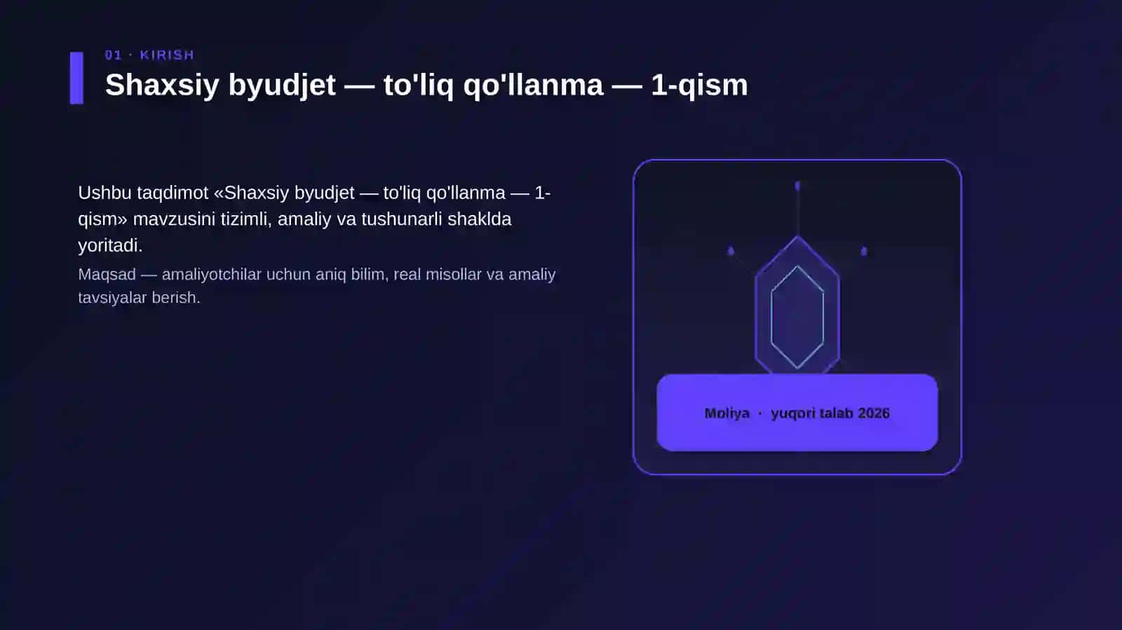 Shaxsiy byudjet — to'liq qo'llanma — 1-qism 3