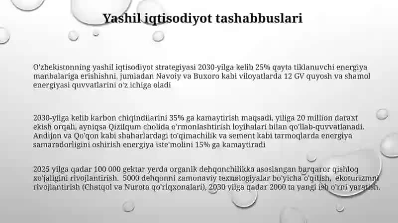 O'zbekistonning yashil iqtisodiyot strategiyasi 2030 3