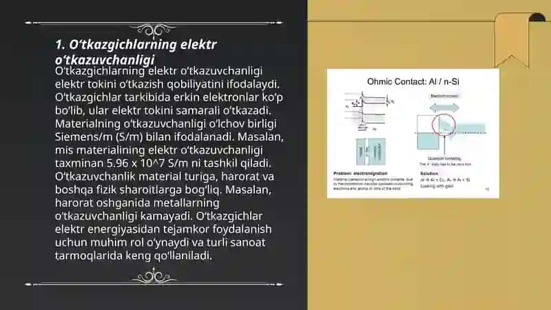 Oʻtkazgichlar, yarim oʻtkazgichlar va dielektriklar 3