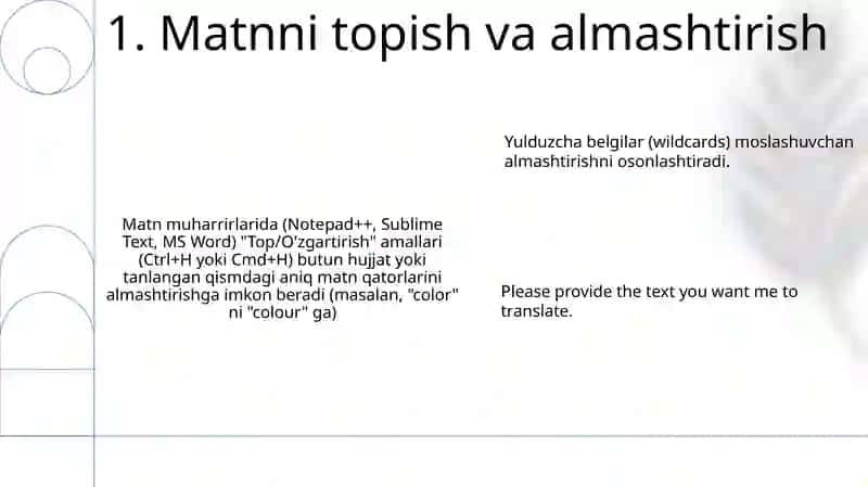 oʻrin almashtirish va oʻrinlashtirishlar 3