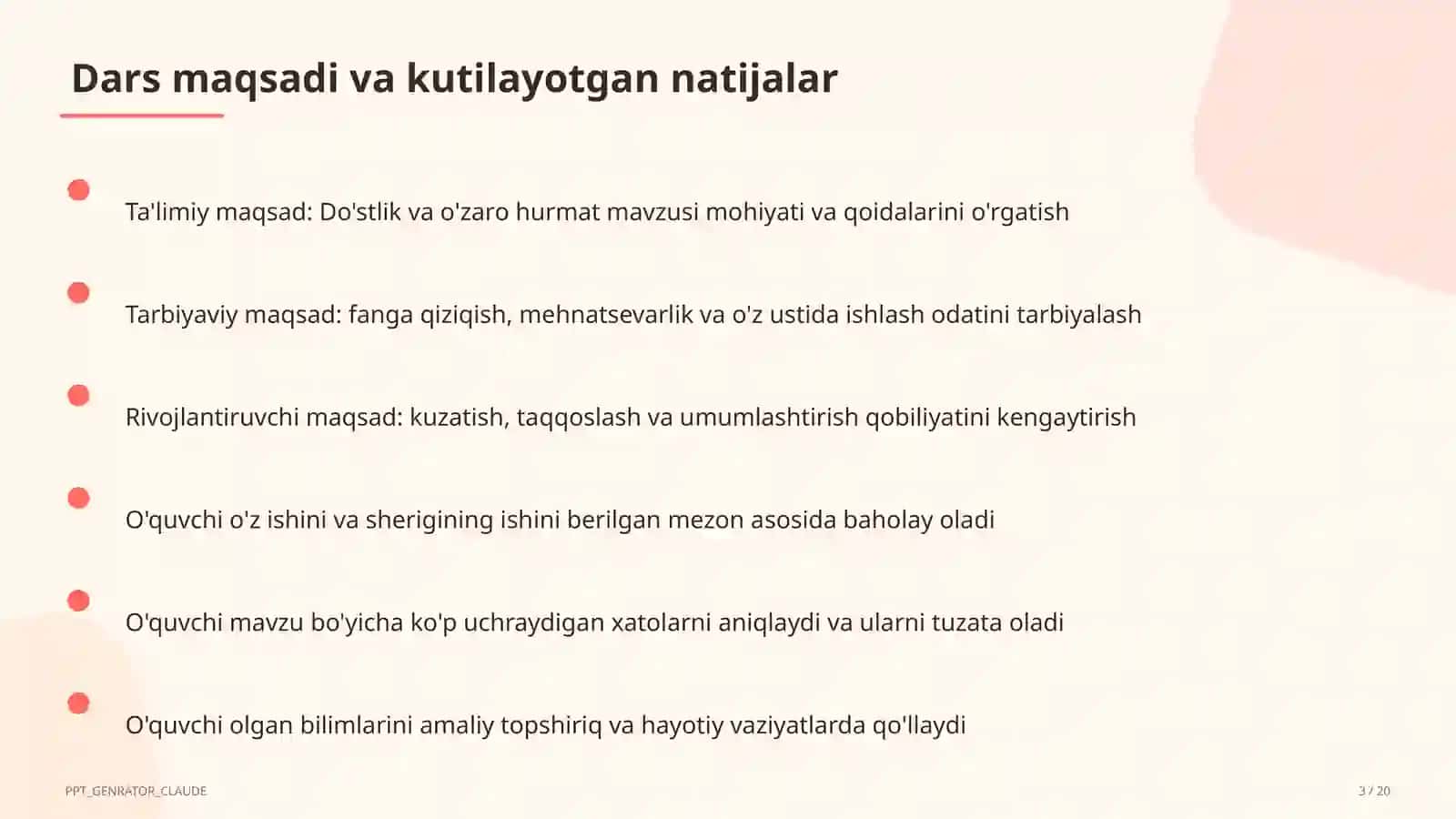 Do'stlik va o'zaro hurmat 3