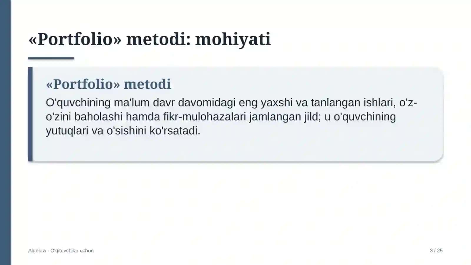 algebra darslarida portfolio metodidan foydalanish 4362 3